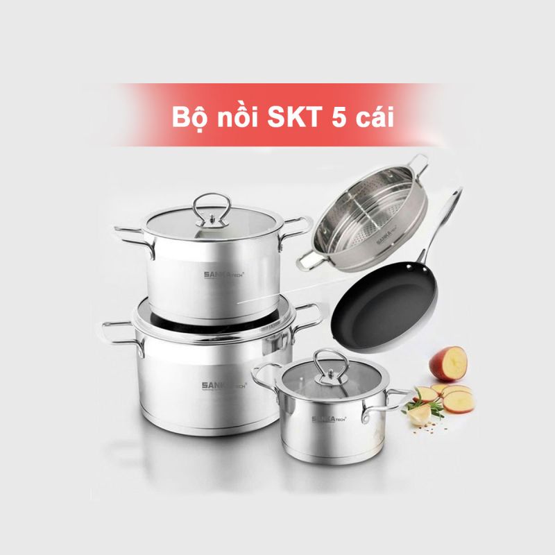Nồi inox SANKA TECH 3 đáy - 5 món